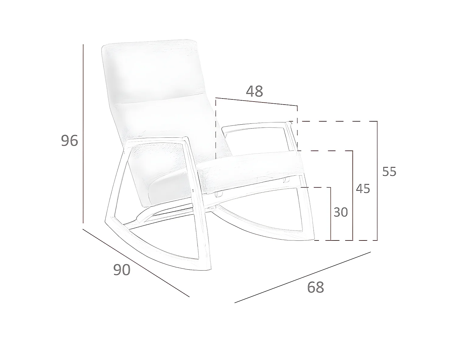Fauteuil à bascule en tissu gris 5106 ANGEL CERDA