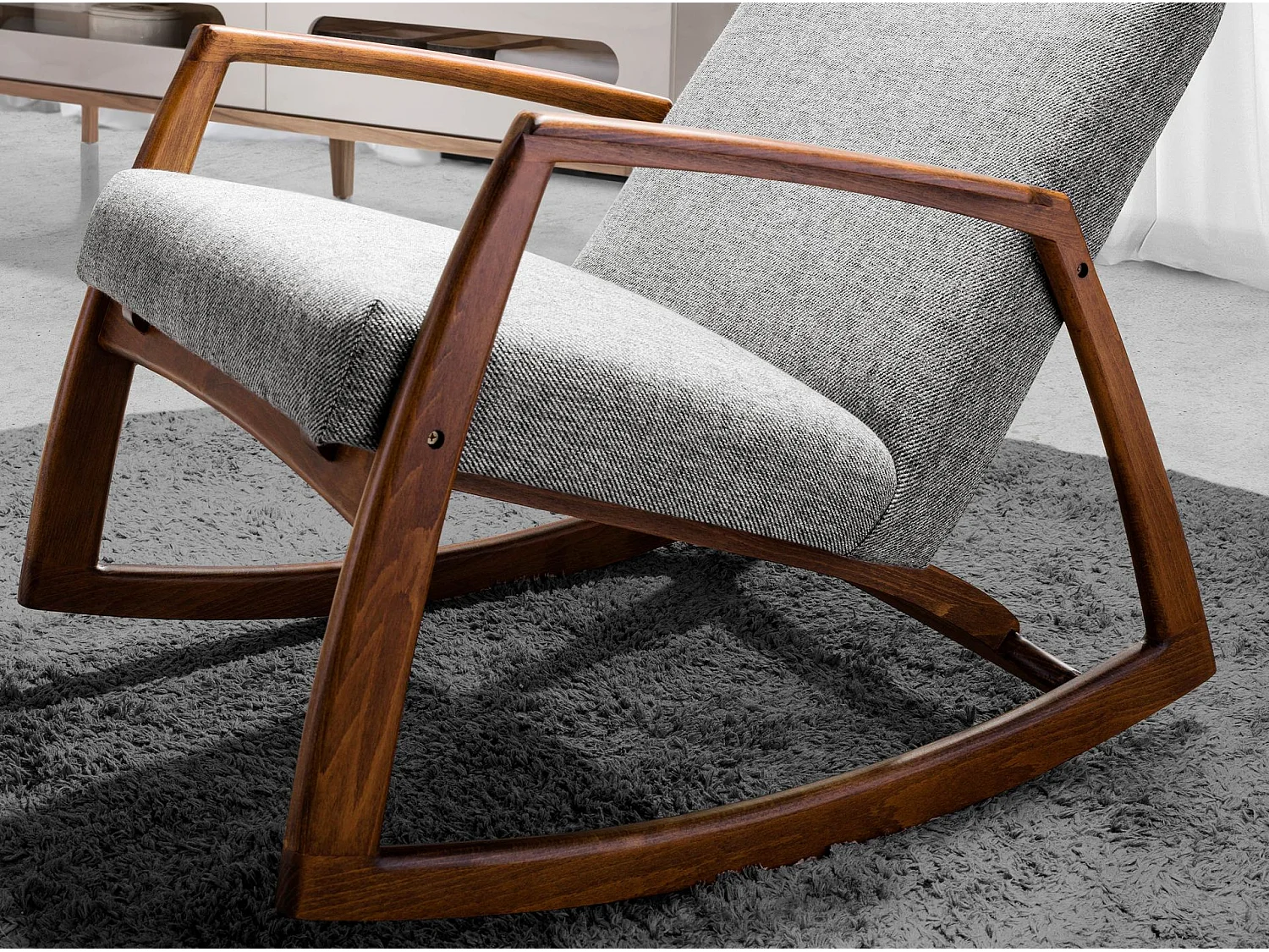 Fauteuil à bascule en tissu gris 5106 ANGEL CERDA