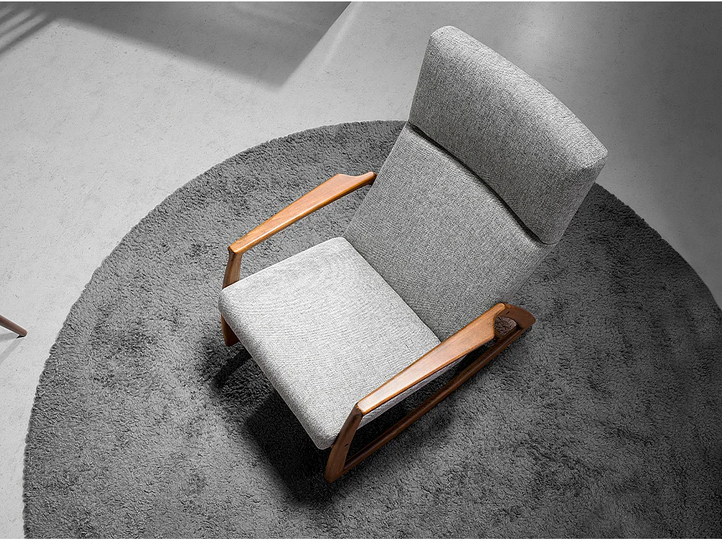 Fauteuil à bascule en tissu gris 5106 ANGEL CERDA