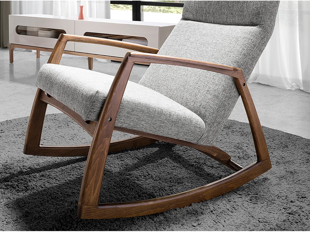 Fauteuil à bascule en tissu gris 5106 ANGEL CERDA