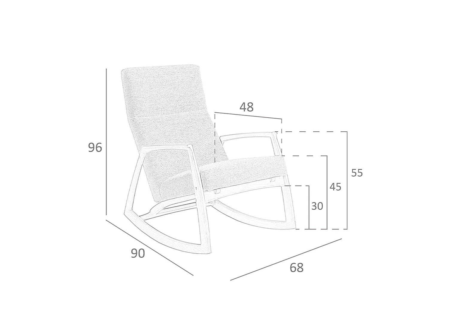 Grey fabric rocking chair 5106 ANGEL CERDA
