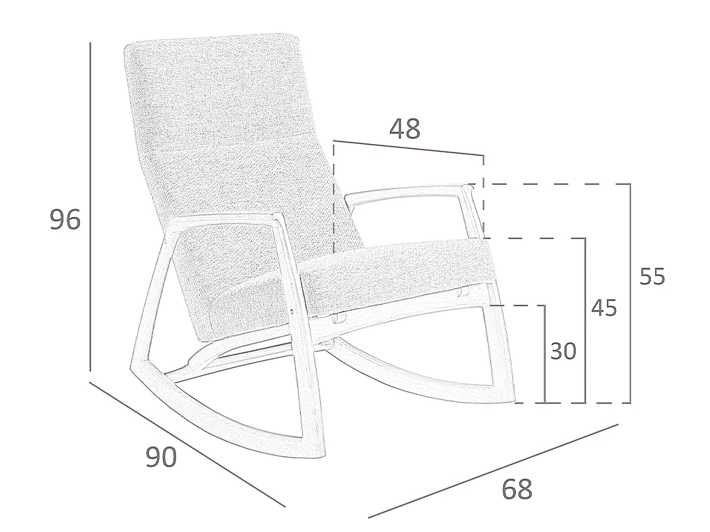 Grey fabric rocking chair 5106 ANGEL CERDA