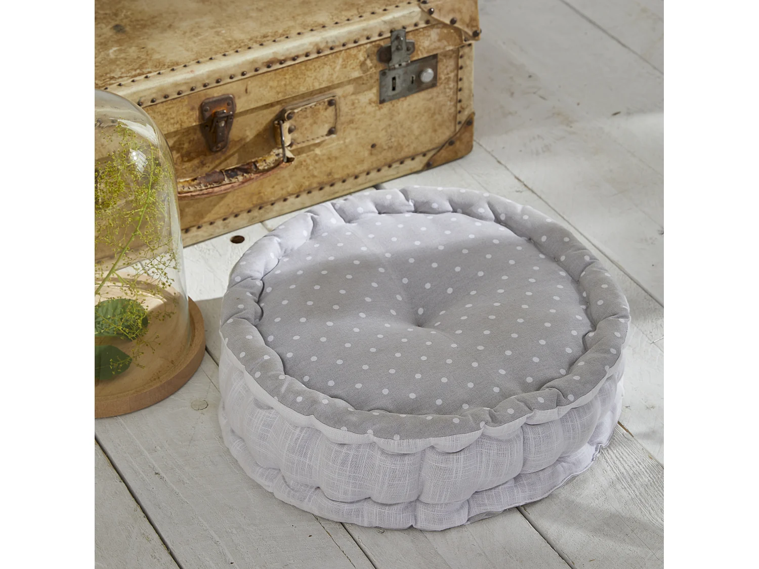 Coussin avec sol circulaire, imprimé, 100% coton. M/HeartAcero.14 40x10cm