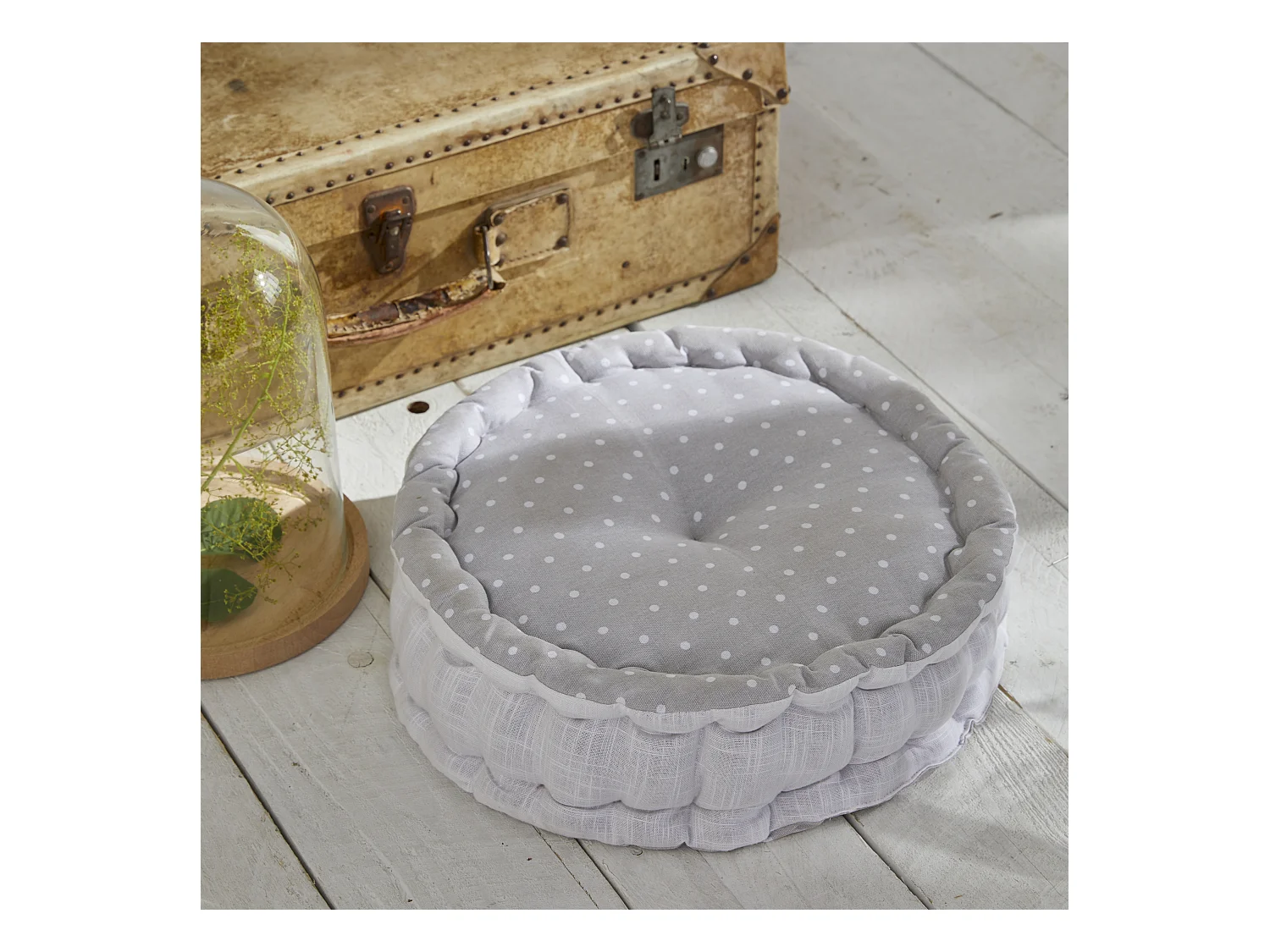 Coussin avec sol circulaire, imprimé, 100% coton. M/HeartAcero.14 40x10cm