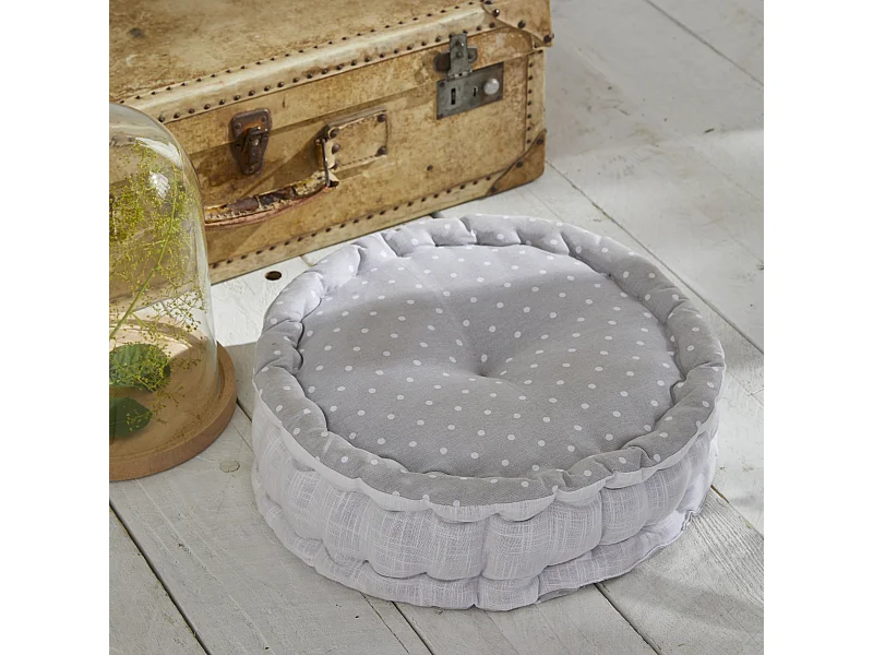 Cojín de suelo circular, estampado, 100% algodón. M/HeartAcero.14 40x10cm