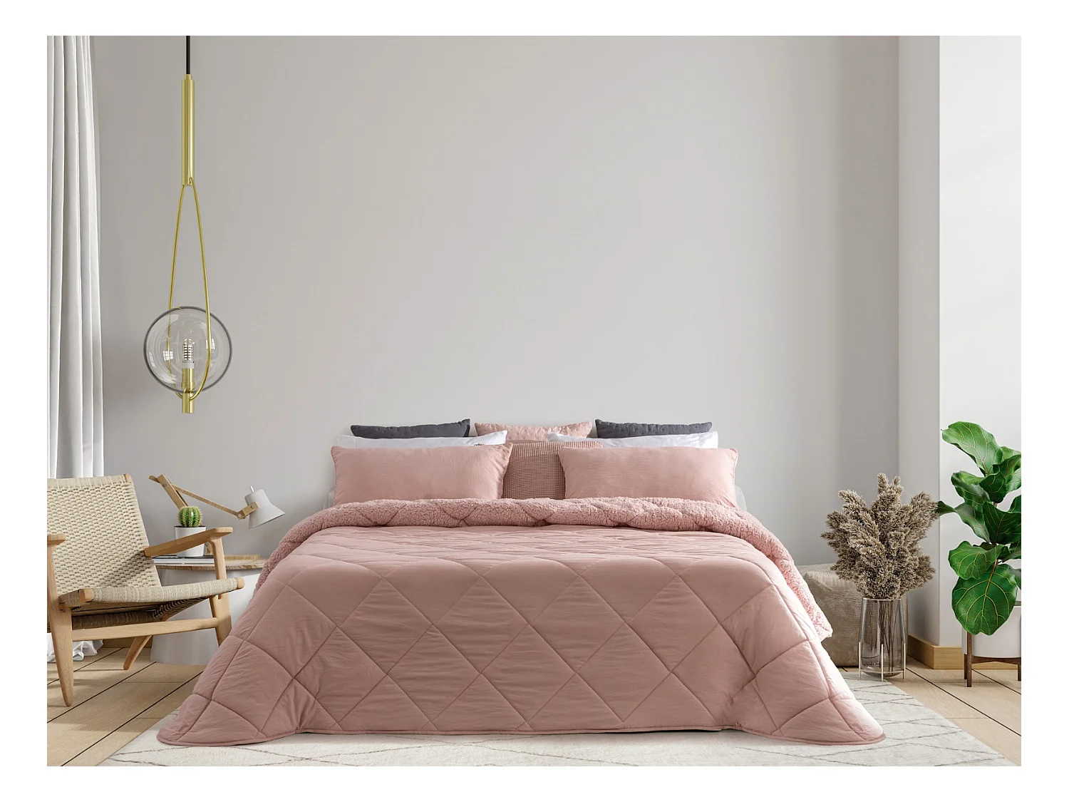 3-laags Sherpa winter comfort dekbed M/ Elegance Pink 235x260cm