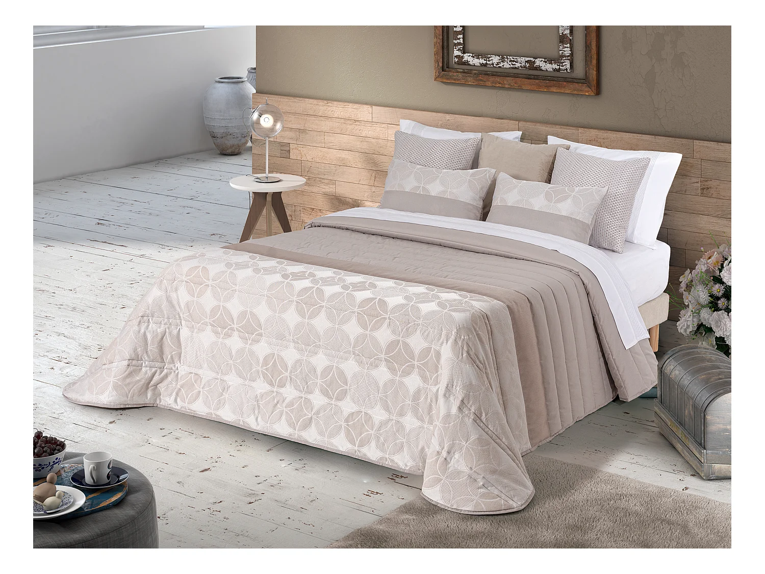 Piumino invernale realizzato con jacquard combinati Lino 235x270cm