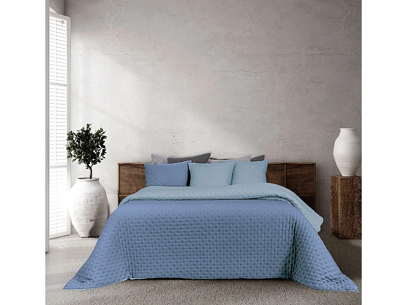 Edredón de invierno liso reversible Azul 235x260cm