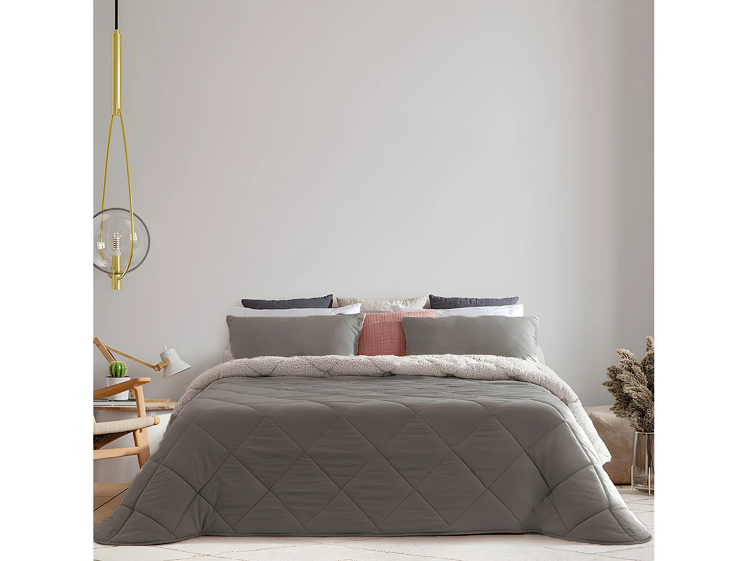 Comfort piumino invernale sherpa 3 strati M/ Elegance Lino 235x260cm
