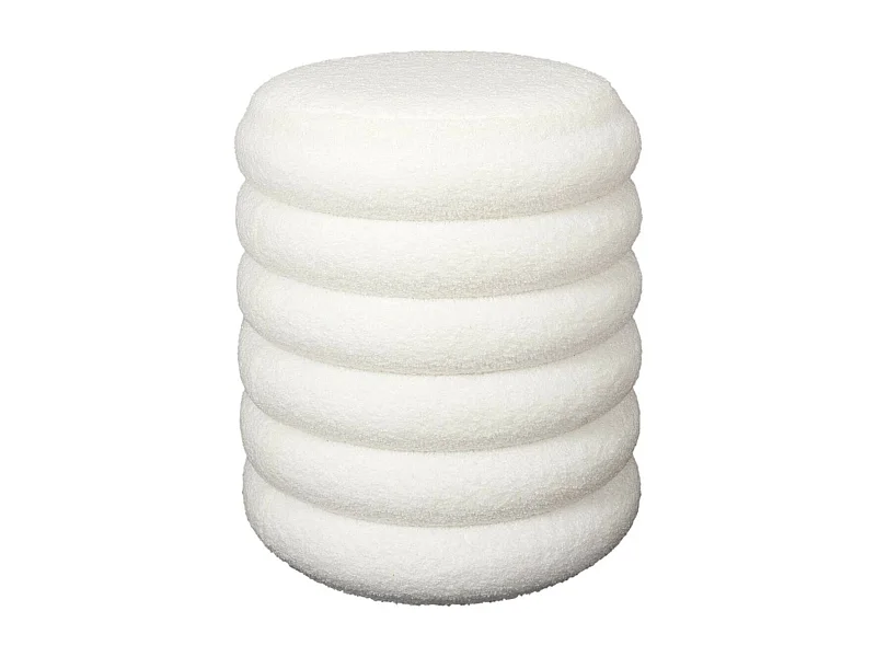 FLOKI - Pouf-Coffre Ø37cm Matelassé Blanc