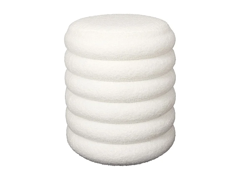 FLOKI - Pouf-Coffre Ø37cm Matelassé Blanc