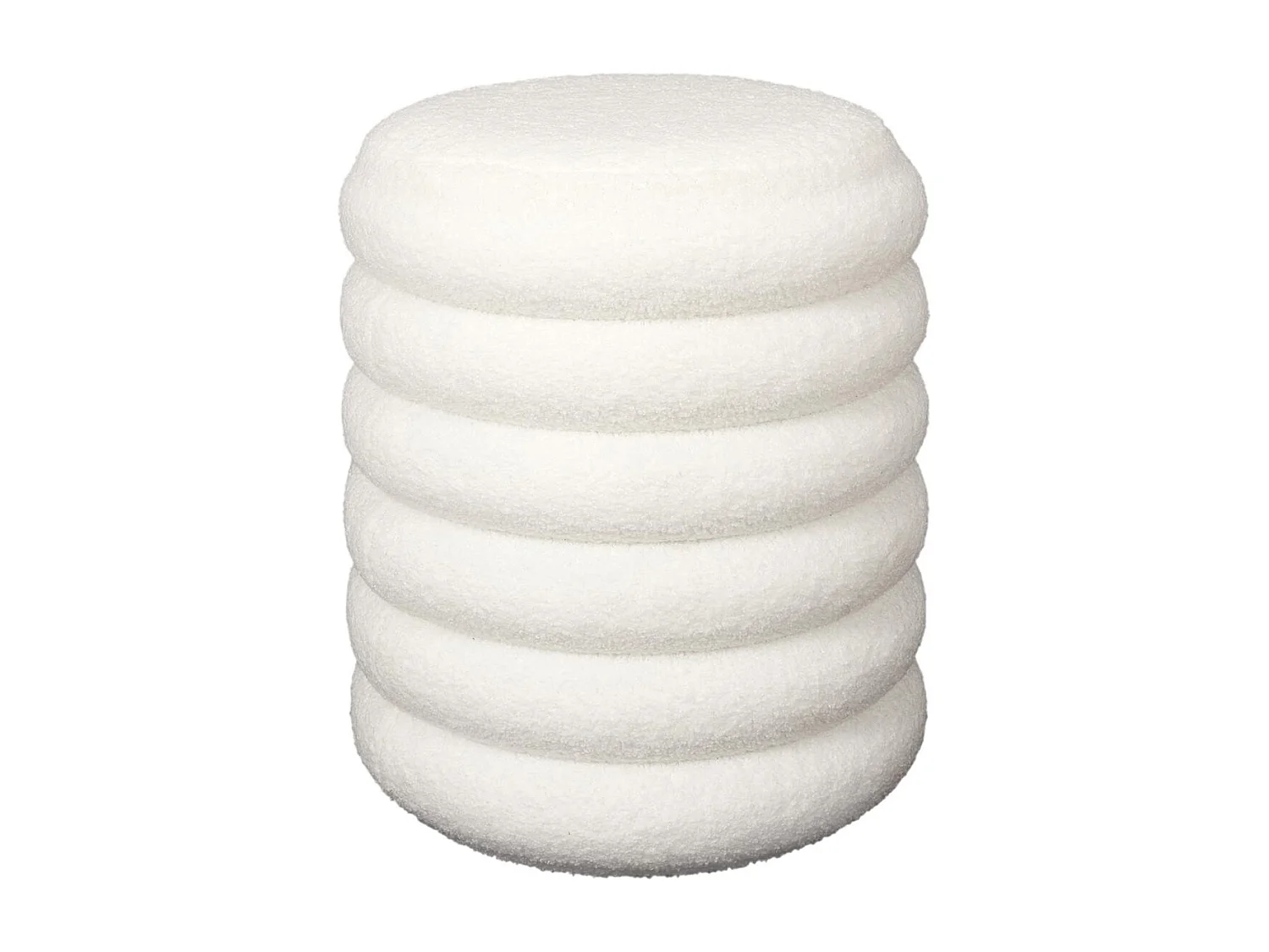 FLOKI - Pouf-Coffre Ø37cm Matelassé Blanc