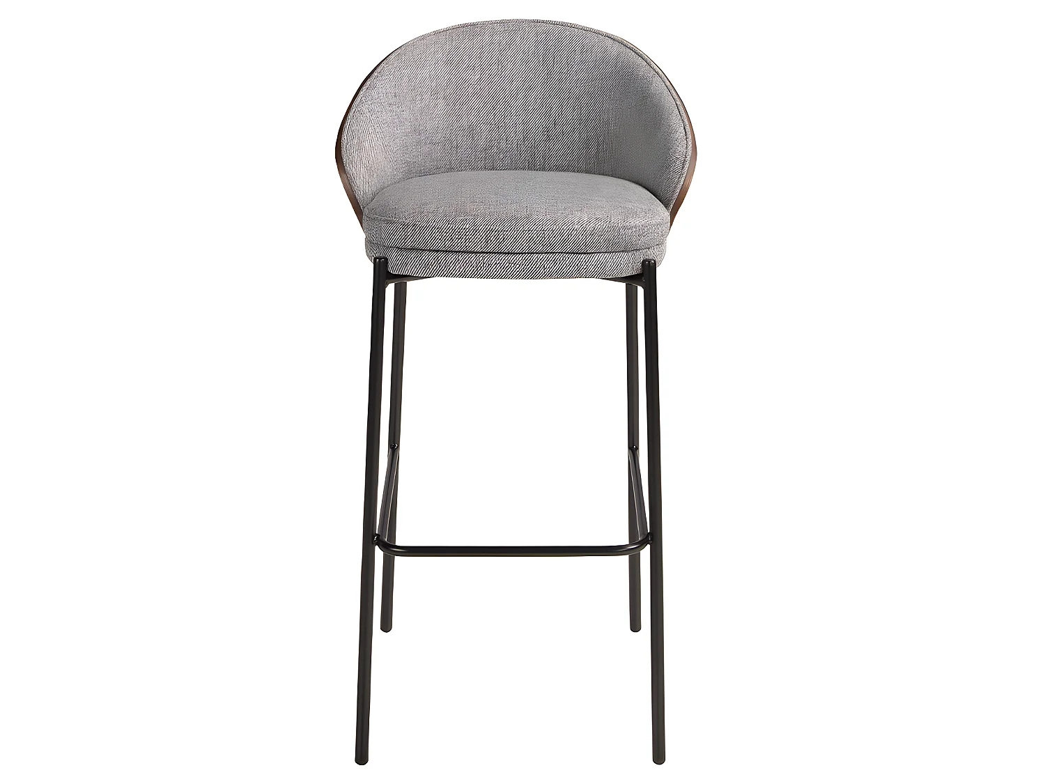 Tabouret en tissu gris et noyer 4127 ANGEL CERDA