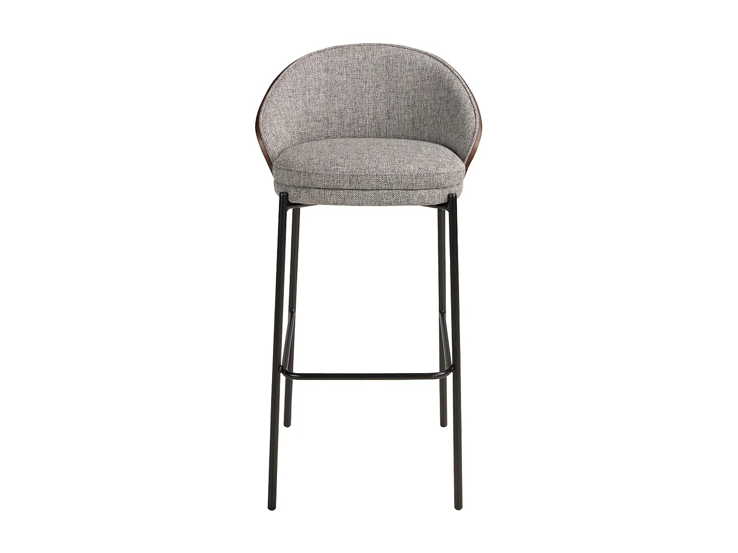 Tabouret en tissu gris et noyer 4127 ANGEL CERDA