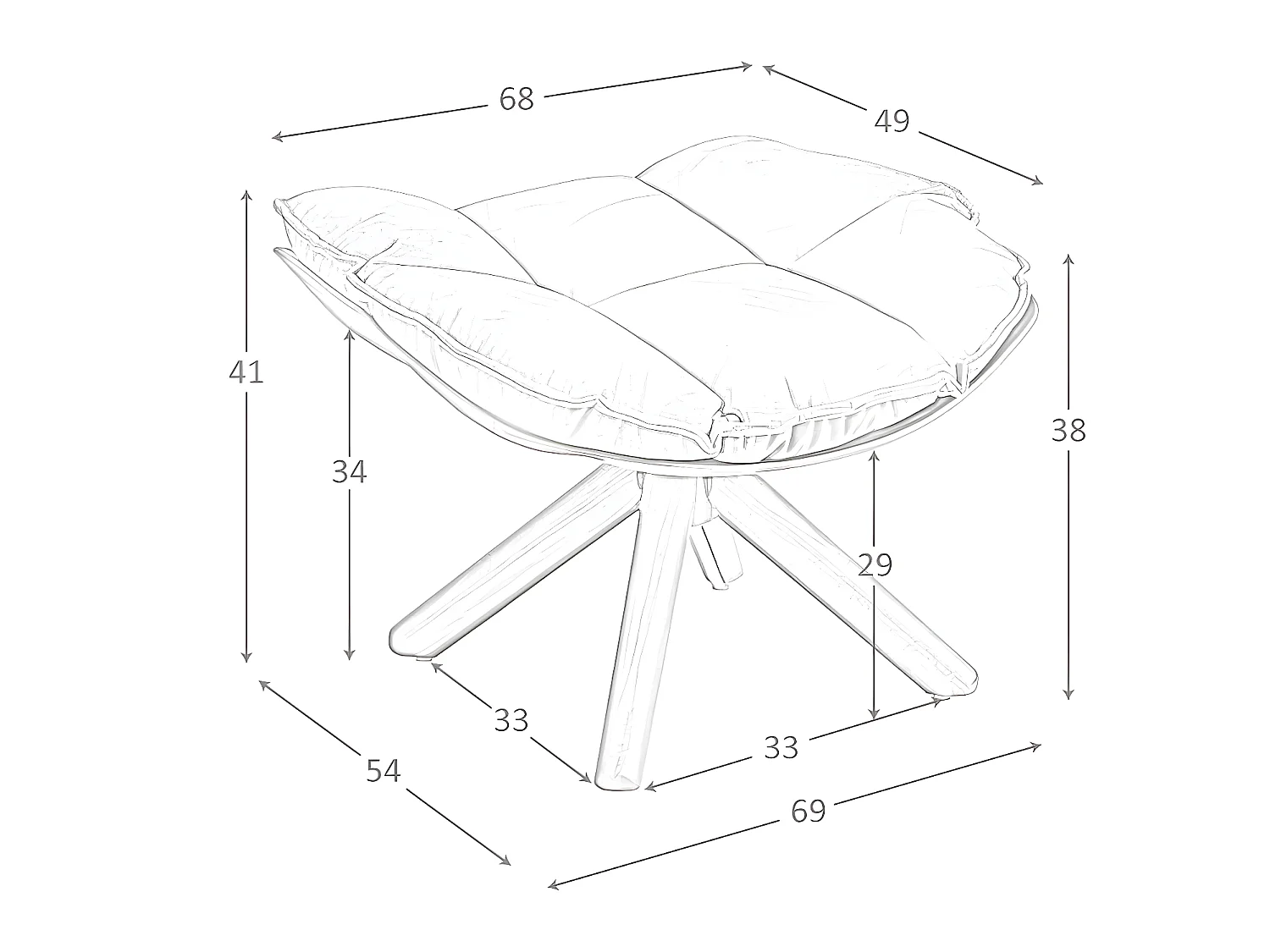Ottomane aus braunem Samt 5105 ANGEL CERDA