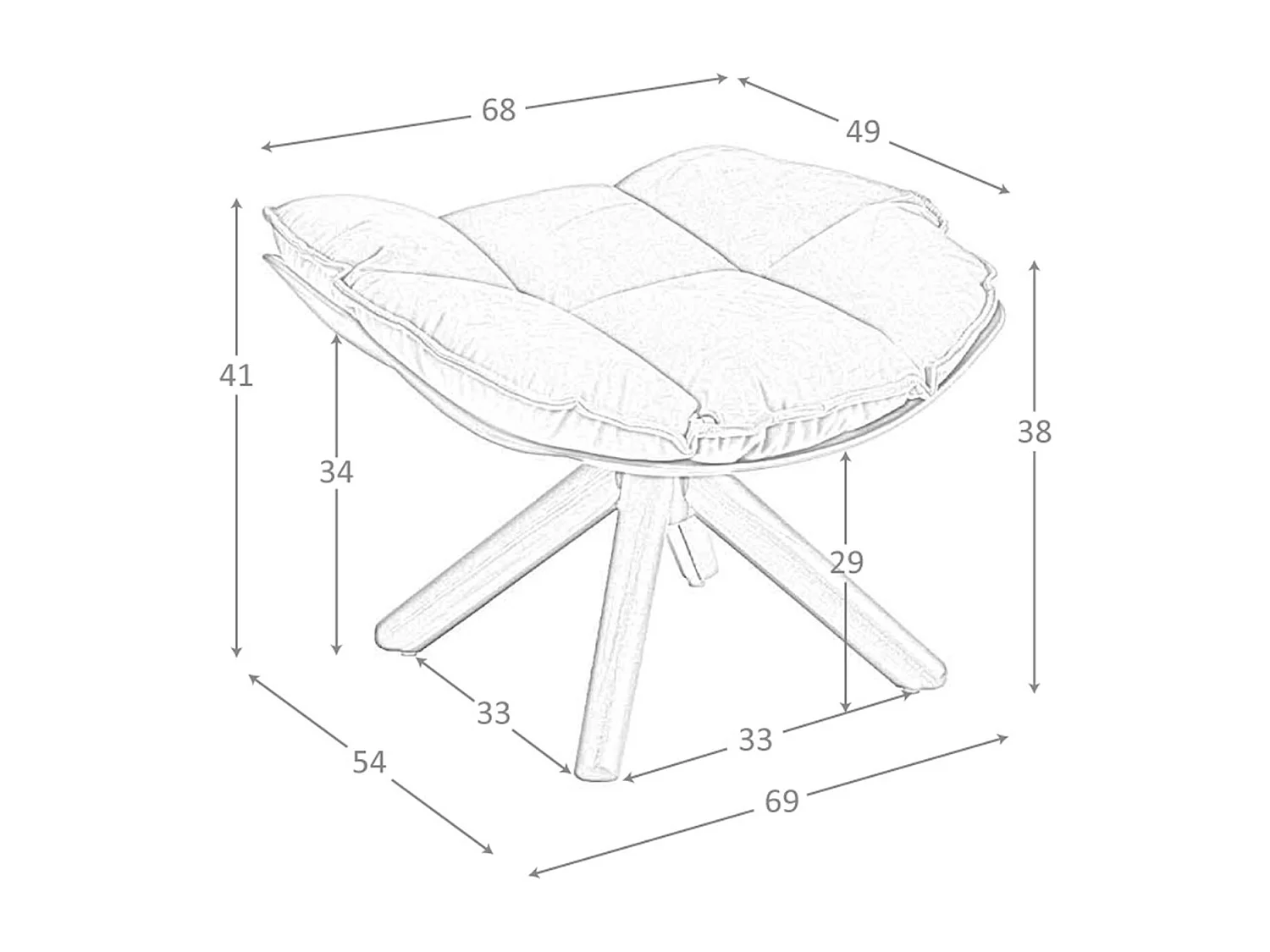 Bruine fluwelen voetenbank 5105 ANGEL CERDA