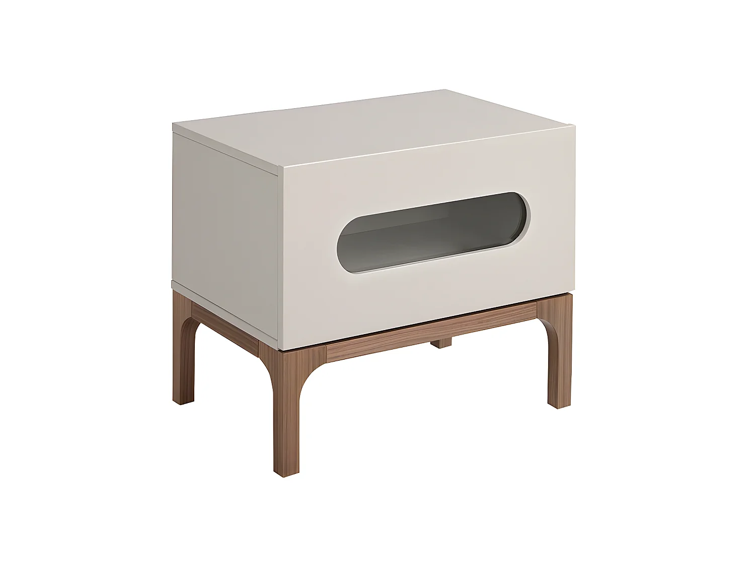 Table de chevet en bois gris et noyer avec éclairage intérieur 7144 ANGEL CERDA