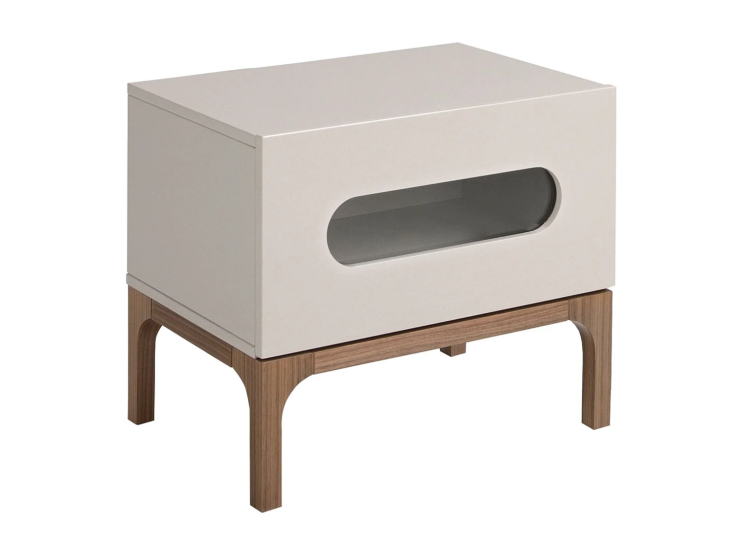 Table de chevet en noyer et gris avec éclairage intérieur 7144 ANGEL CERDA