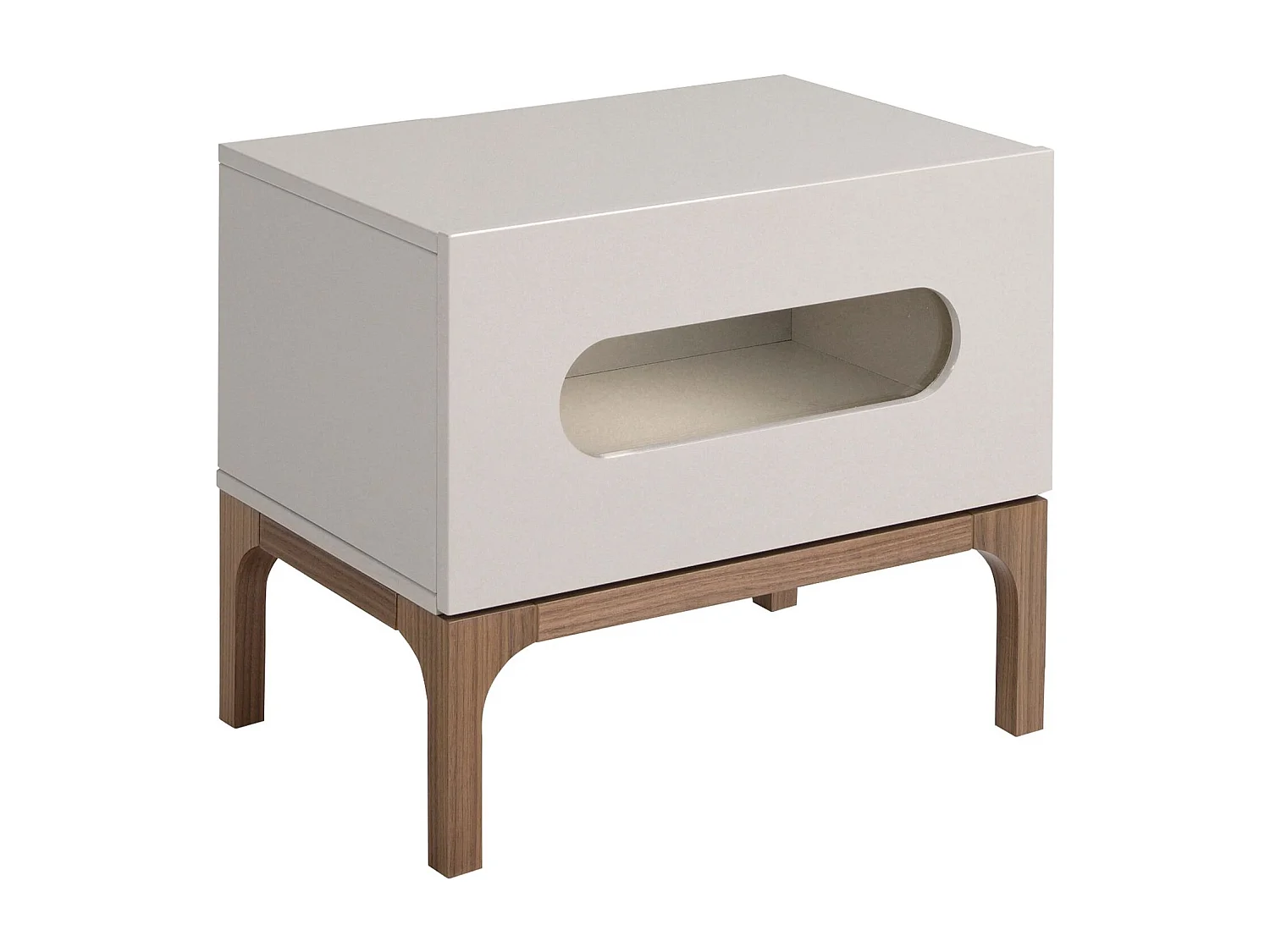 Table de chevet en noyer et gris avec éclairage intérieur 7144 ANGEL CERDA