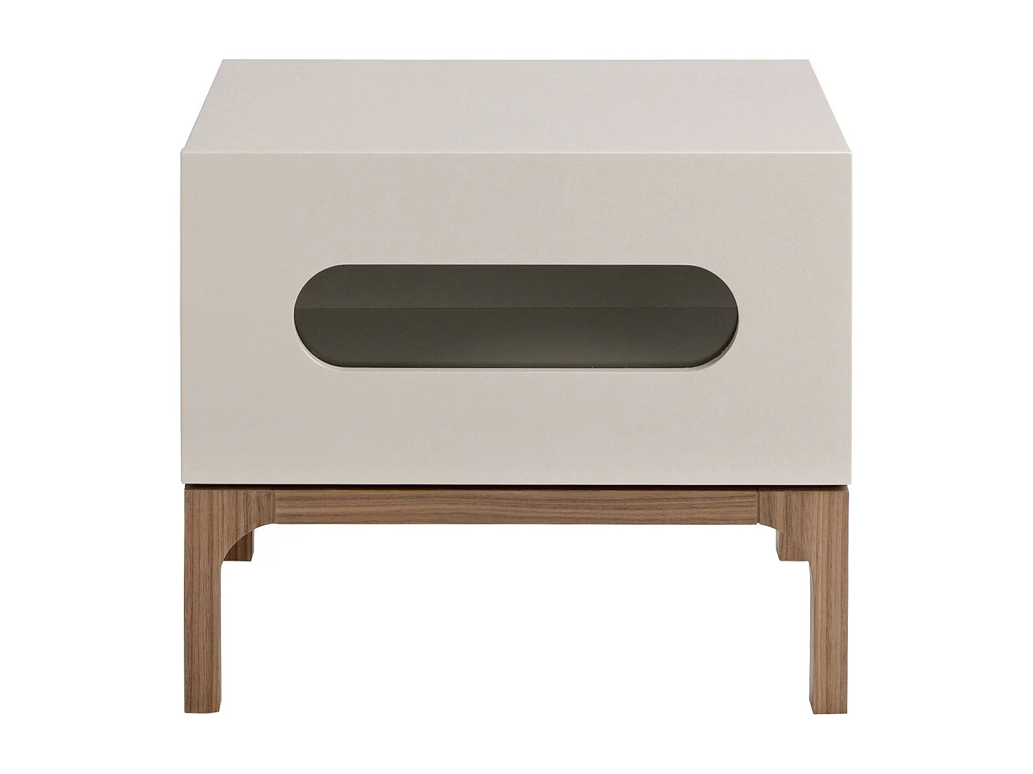 Nachtkastje grijs en walnoothout met binnenverlichting 7144 ANGEL CERDA