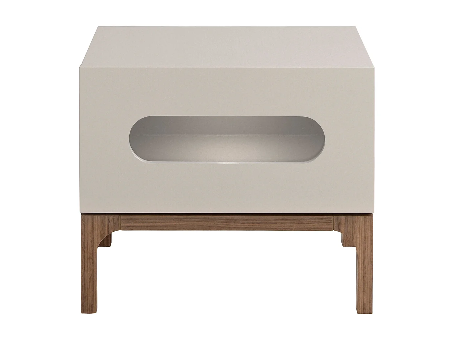 Nachtkastje grijs en walnoothout met binnenverlichting 7144 ANGEL CERDA