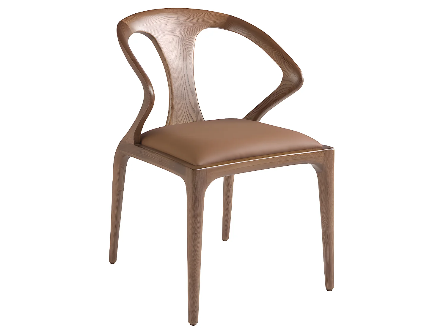 Chaise en simili cuir et noyer 4137 ANGEL CERDA