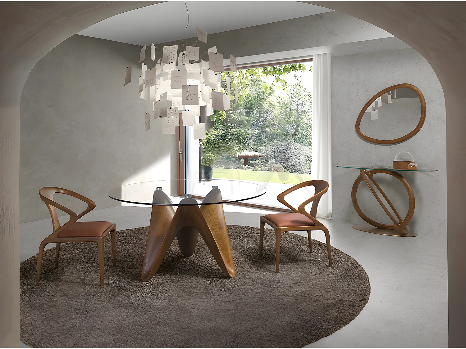 Chaise en simili cuir et noyer 4137 ANGEL CERDA