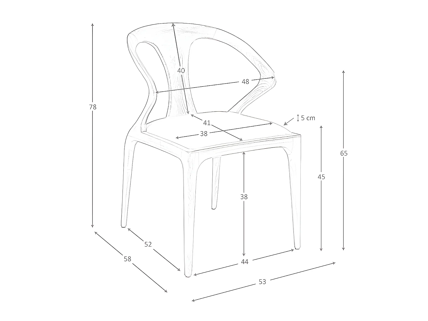 Chaise en simili cuir et noyer 4137 ANGEL CERDA