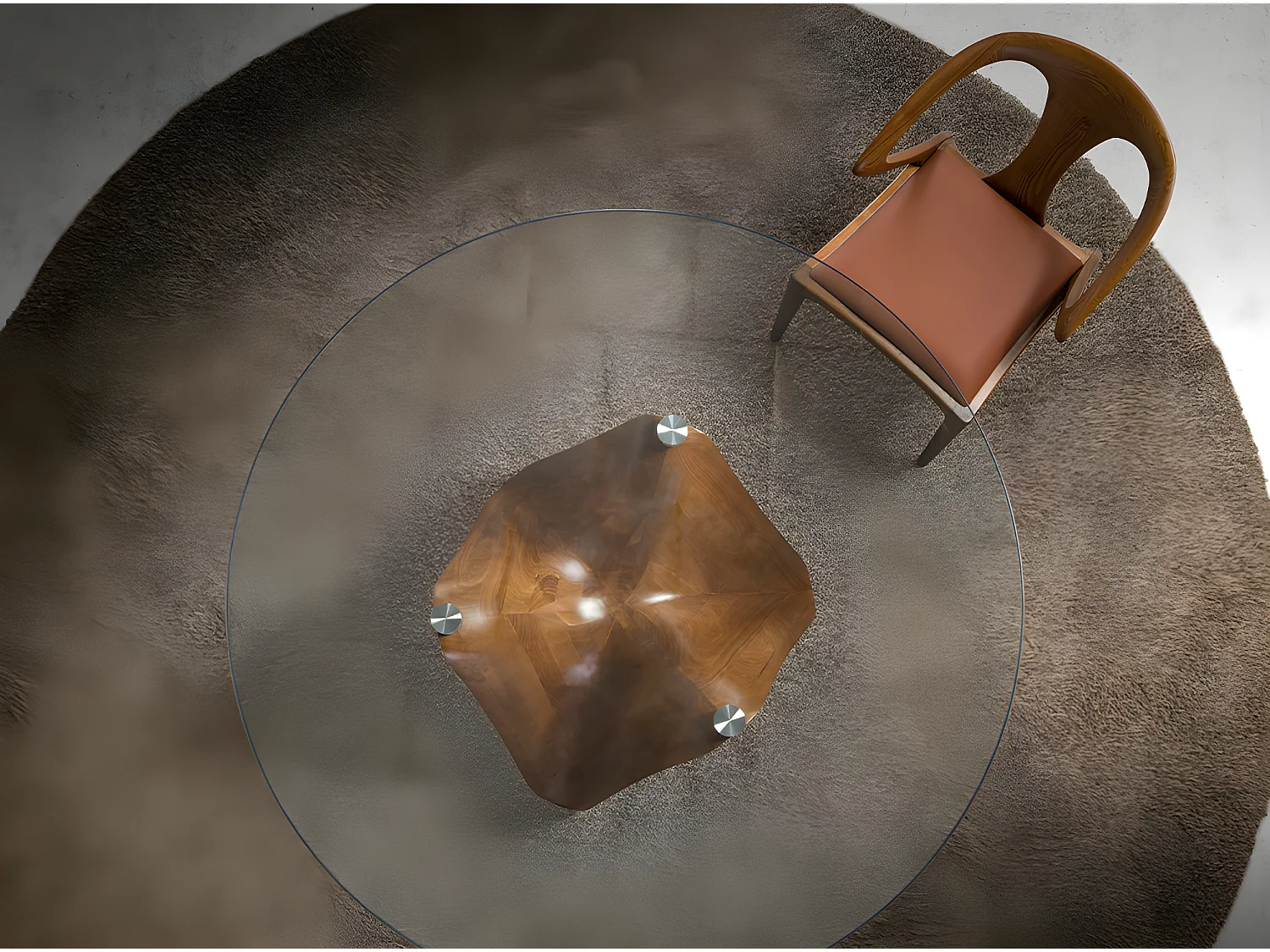 Chaise en simili cuir et noyer 4137 ANGEL CERDA