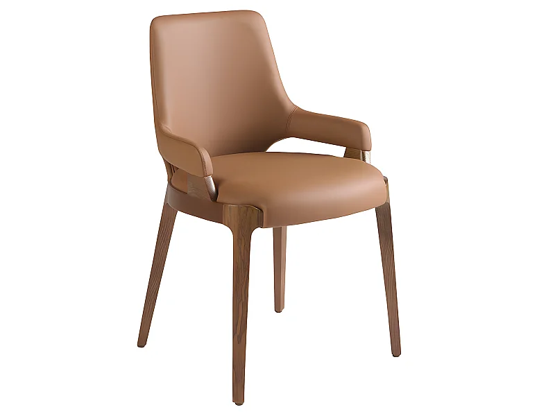 Sessel aus braunem Kunstleder  4136 ANGEL CERDA