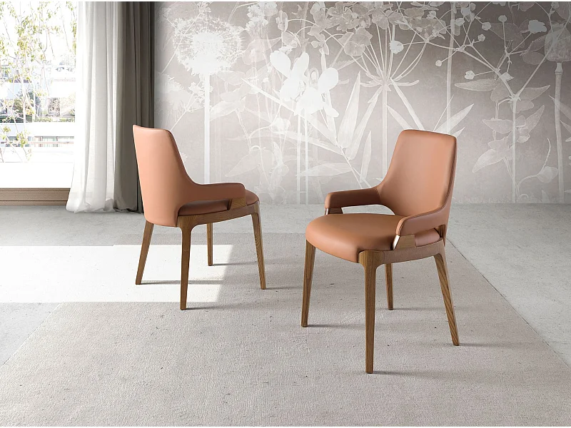 Chaise en similicuir marron 4136 ANGEL CERDA