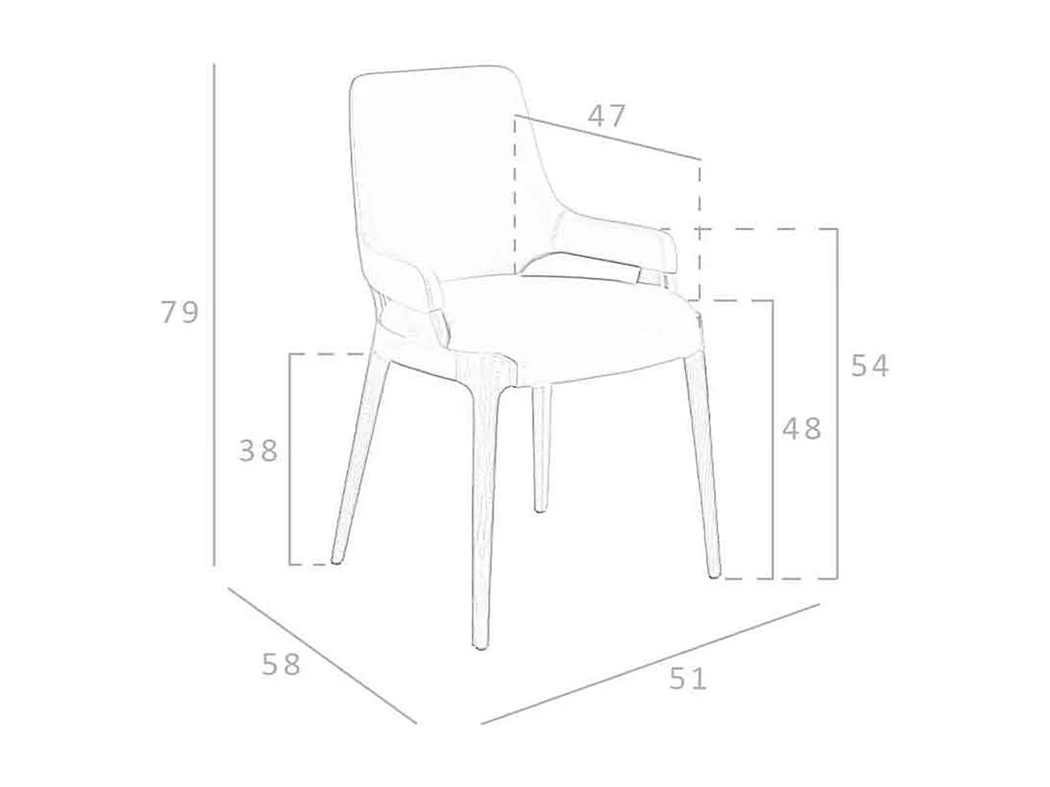 Chaise en similicuir marron 4136 ANGEL CERDA