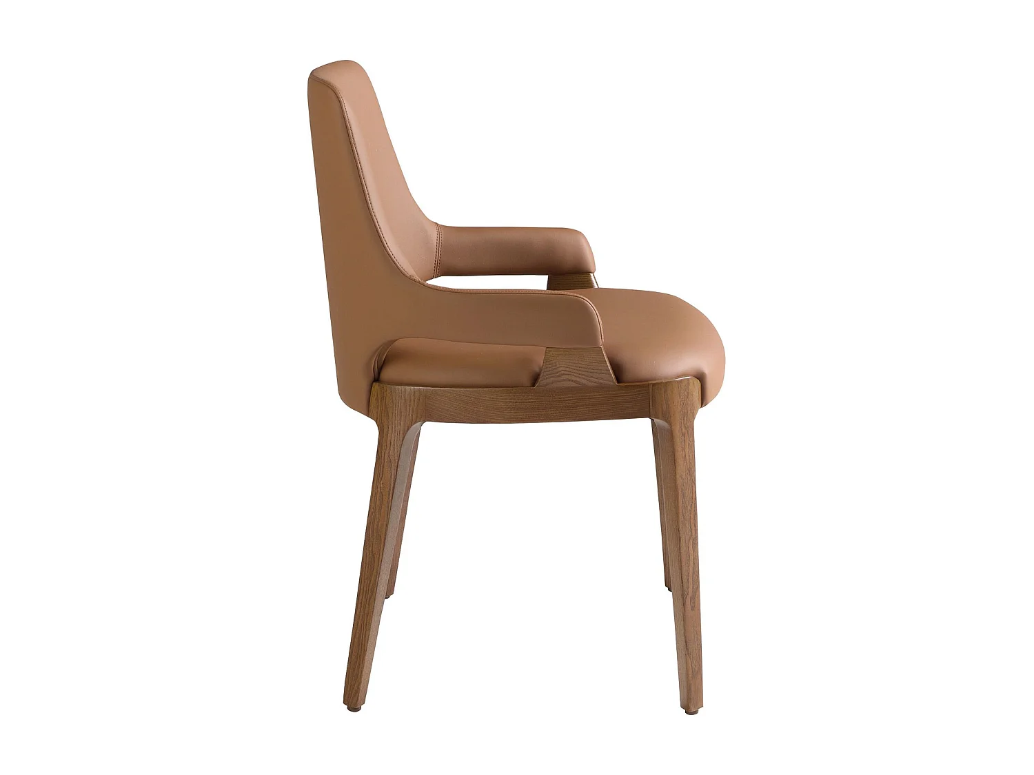 Stuhl aus braunem Kunstleder 4136 ANGEL CERDA
