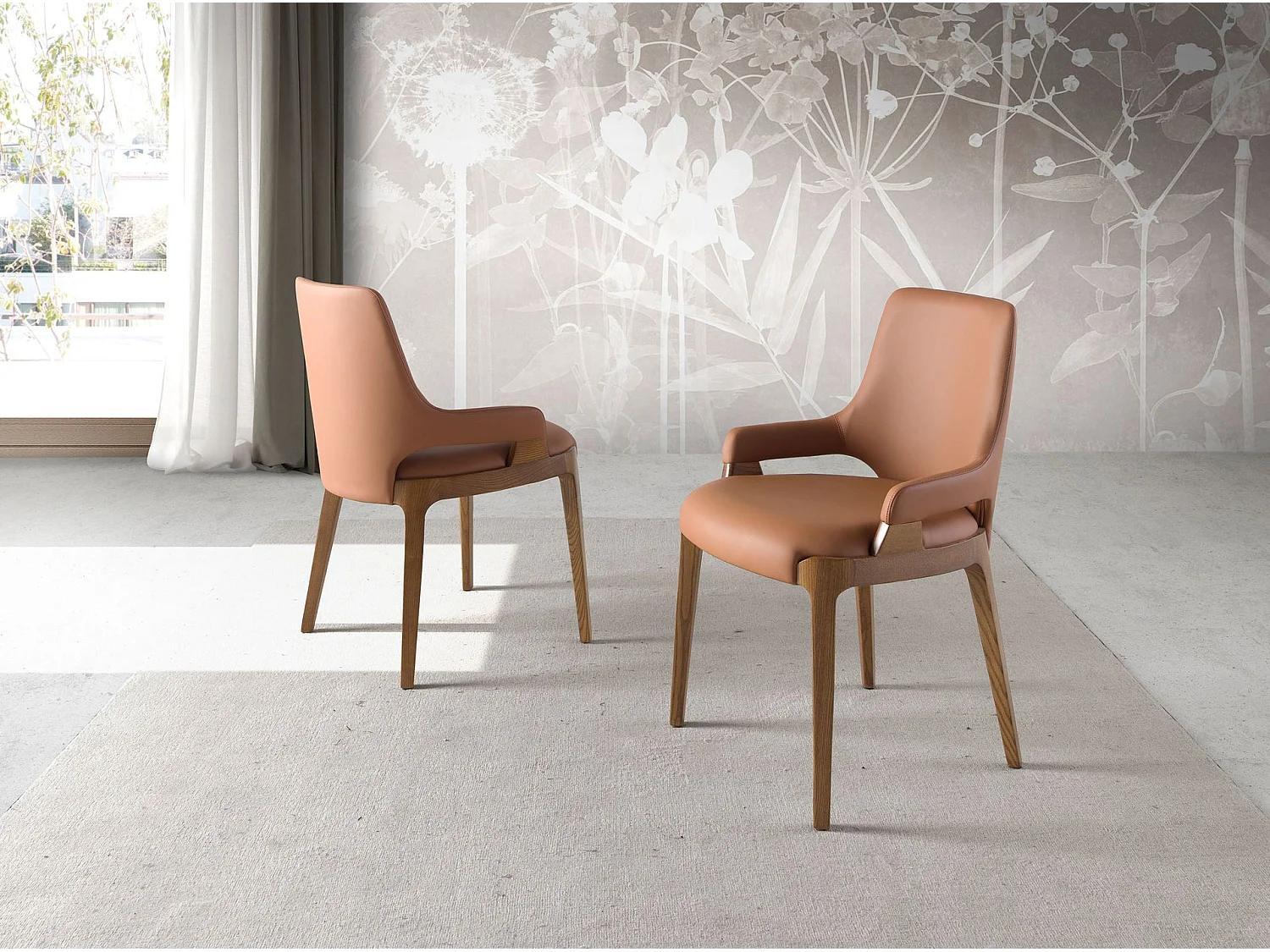 Chaise en similicuir marron 4136 ANGEL CERDA