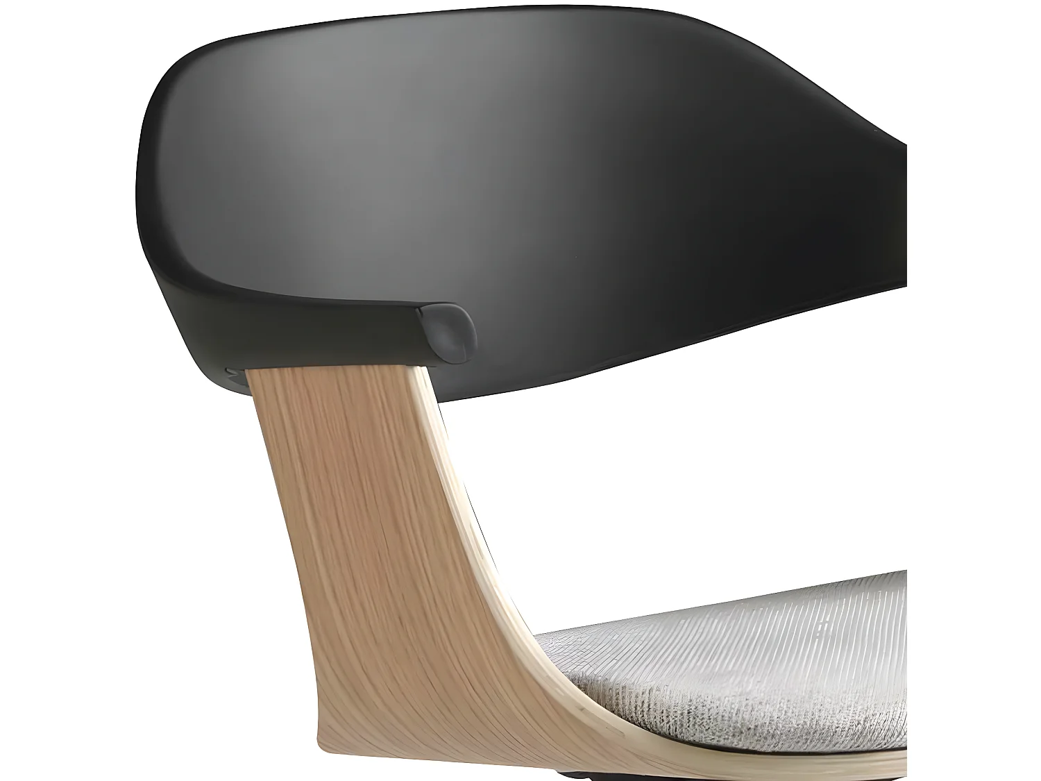 Bürodrehstuhl aus hellgrauem Stoff und schwarzem PVC  4130 ANGEL CERDA