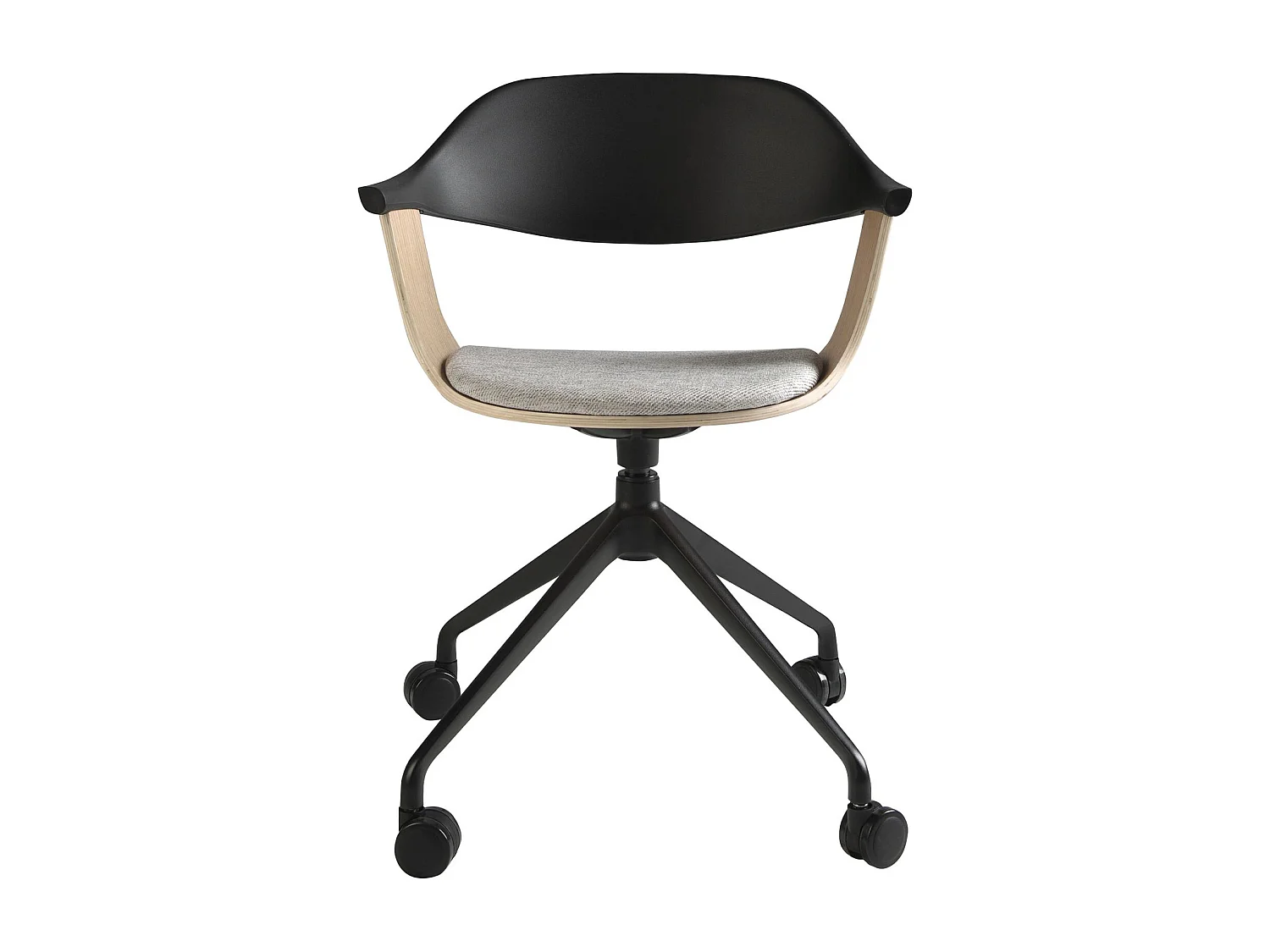 Chaise de bureau pivotante en tissu gris clair et pvc noir 4130 ANGEL CERDA