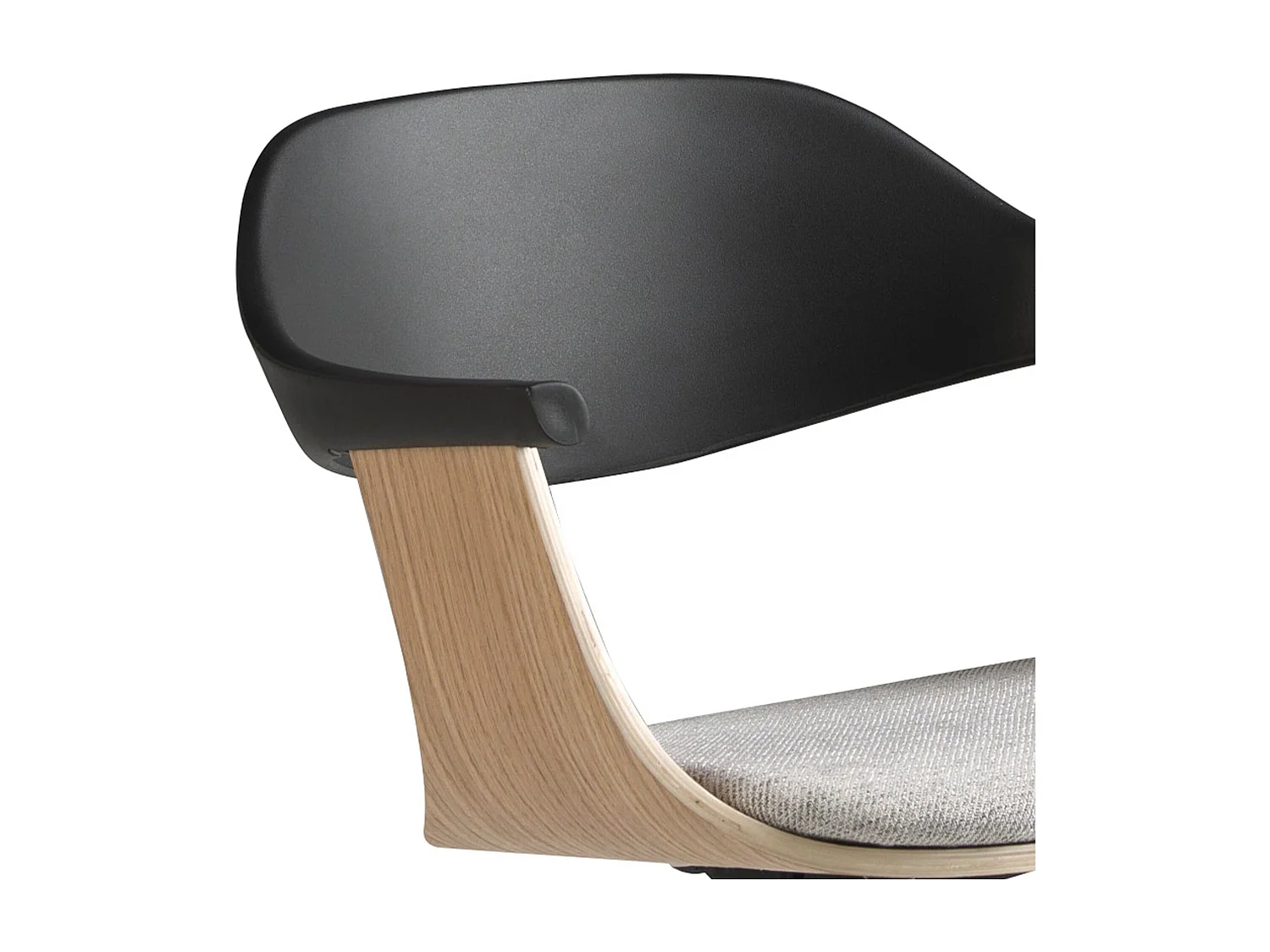 Chaise de bureau pivotante en tissu gris clair et pvc noir 4130 ANGEL CERDA