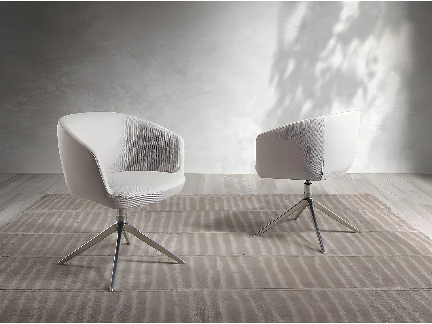 Sedia girevole in tessuto grigio chiaro   4133 ANGEL CERDA