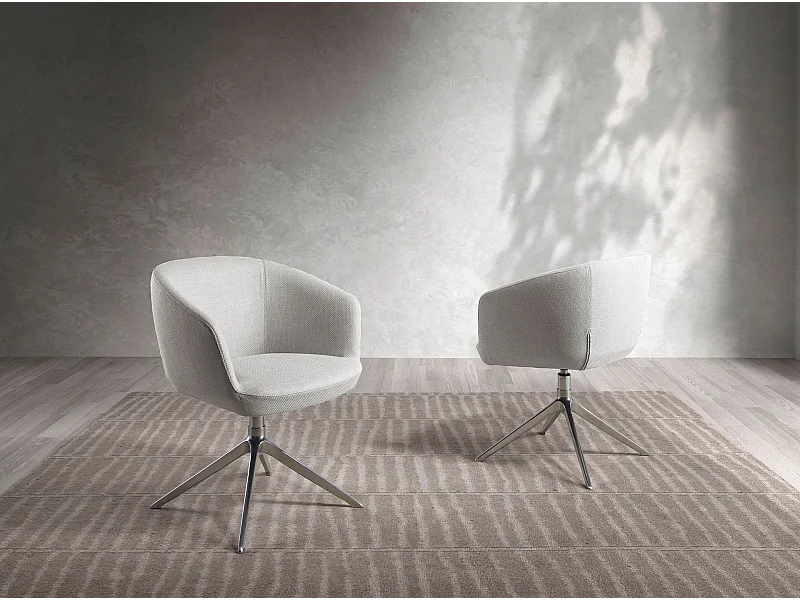 Sedia girevole in tessuto grigio chiaro 4133 ANGEL CERDA