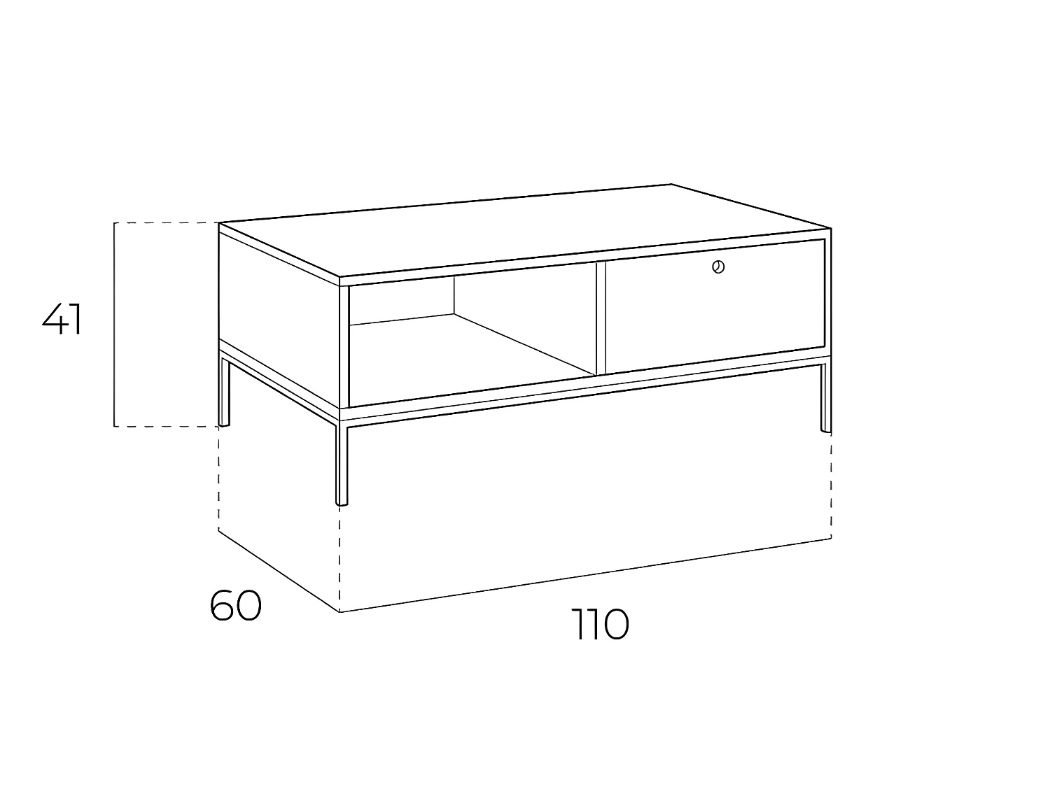 Rechteckiger Couchtisch Eiche und weißer Stahl  2016 ANGEL CERDA