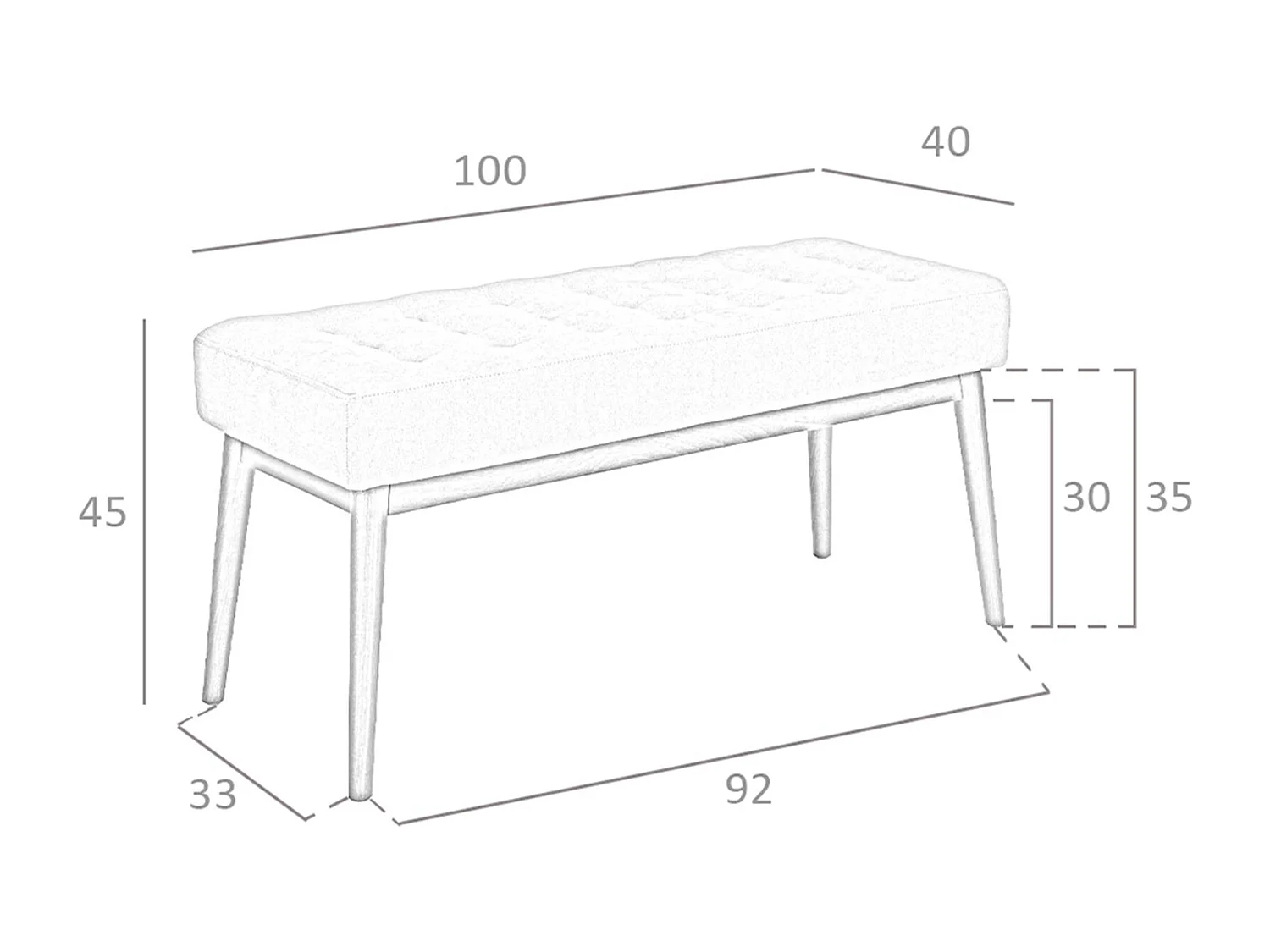 Tabouret en tissu gris foncé 5107 ANGEL CERDA