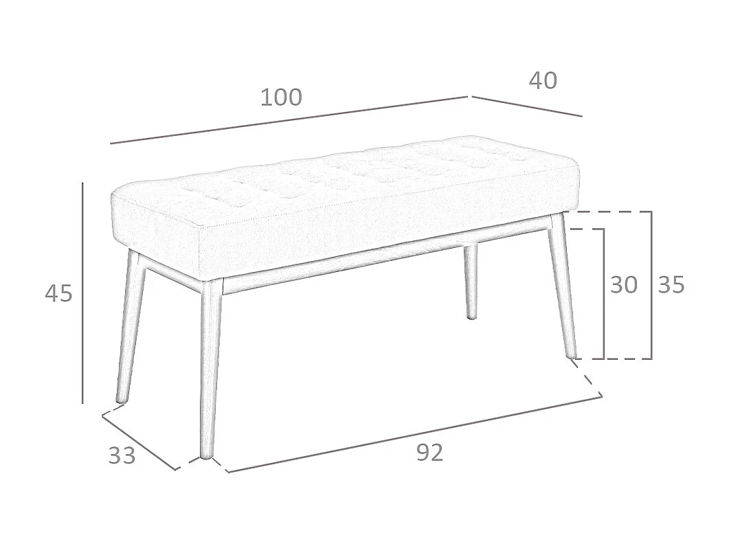 Tabouret en tissu gris foncé 5107 ANGEL CERDA