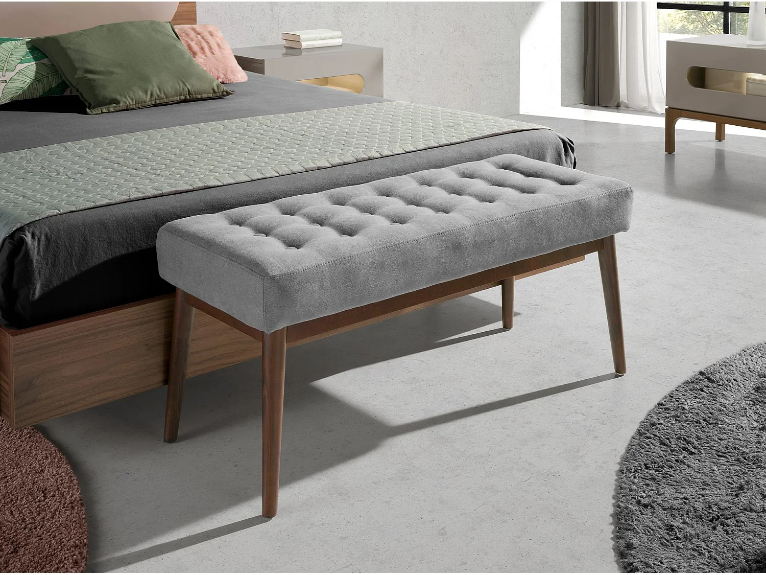 Donkergrijze stoffen hocker 5107 ANGEL CERDA