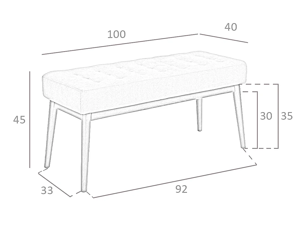 Donkergrijze stoffen hocker 5107 ANGEL CERDA