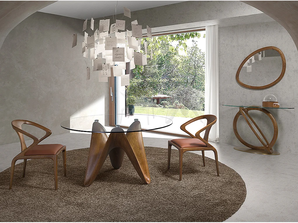 Table à manger ronde verre trempé 1126 ANGEL CERDA