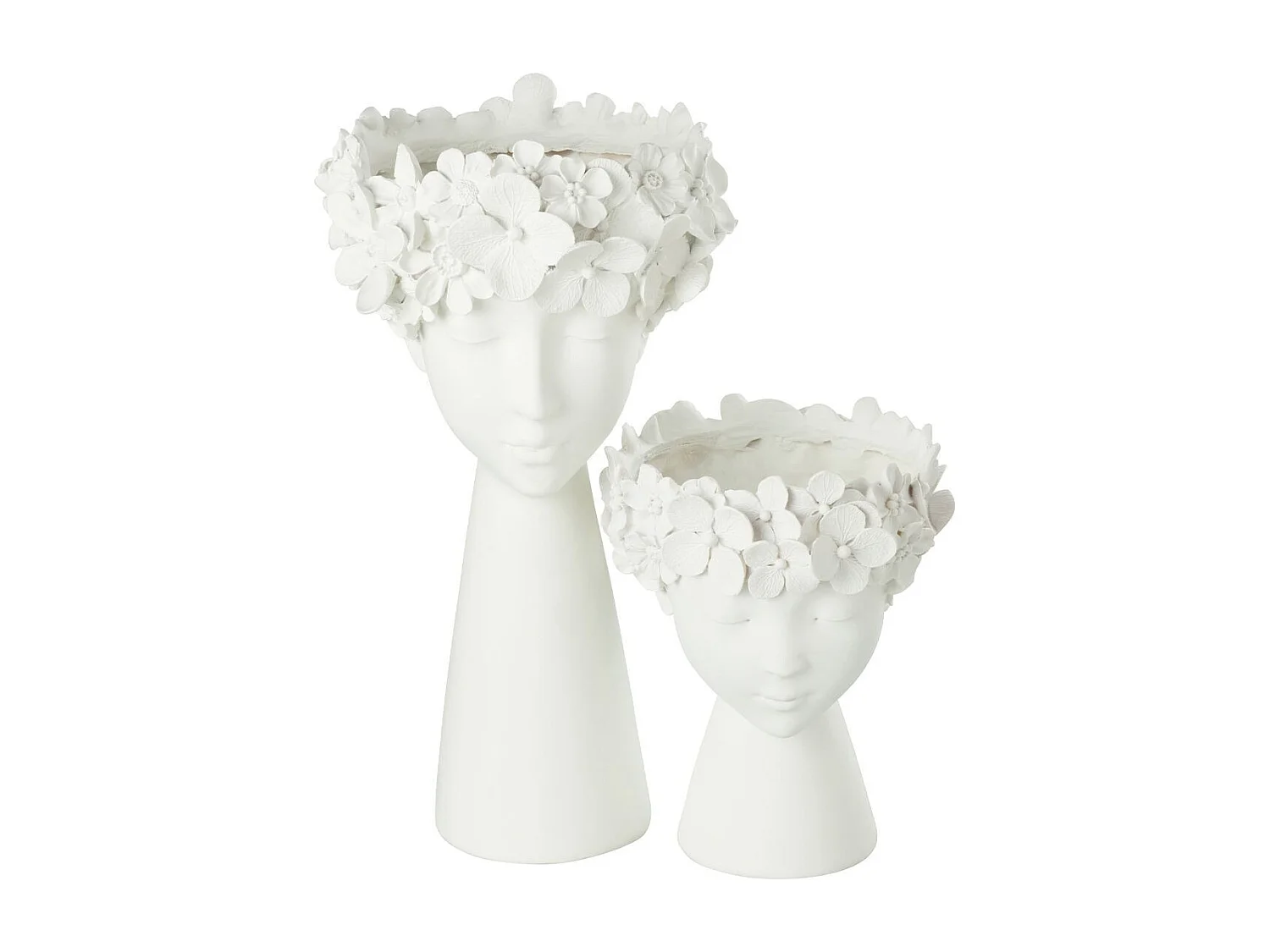 Cache-Pot Déco "Tête" 23cm Blanc