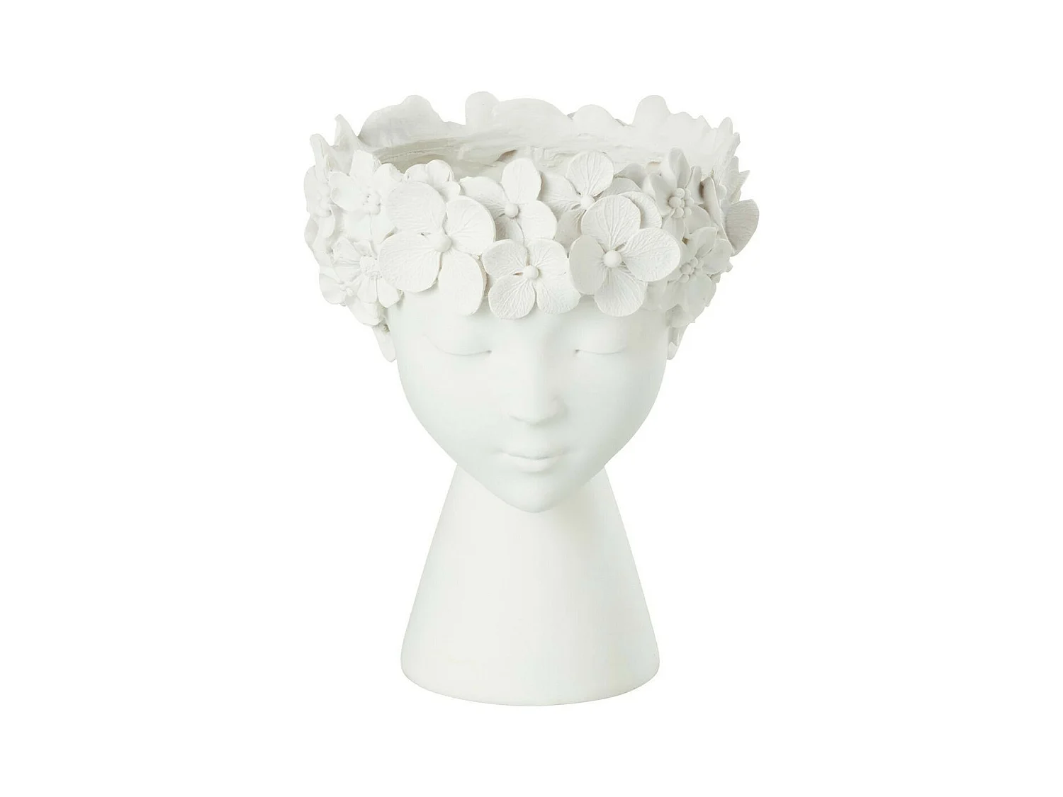 Cache-Pot Déco "Tête" 23cm Blanc