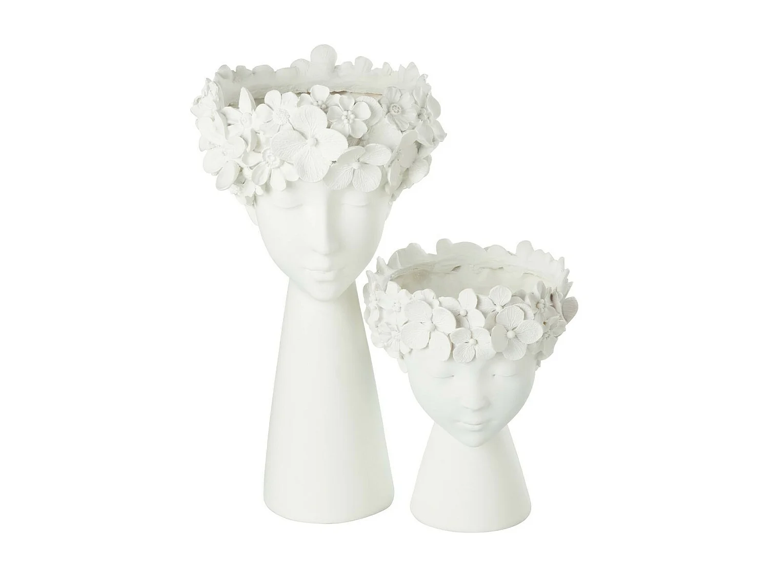 Cache-Pot Déco "Tête" 40cm Blanc