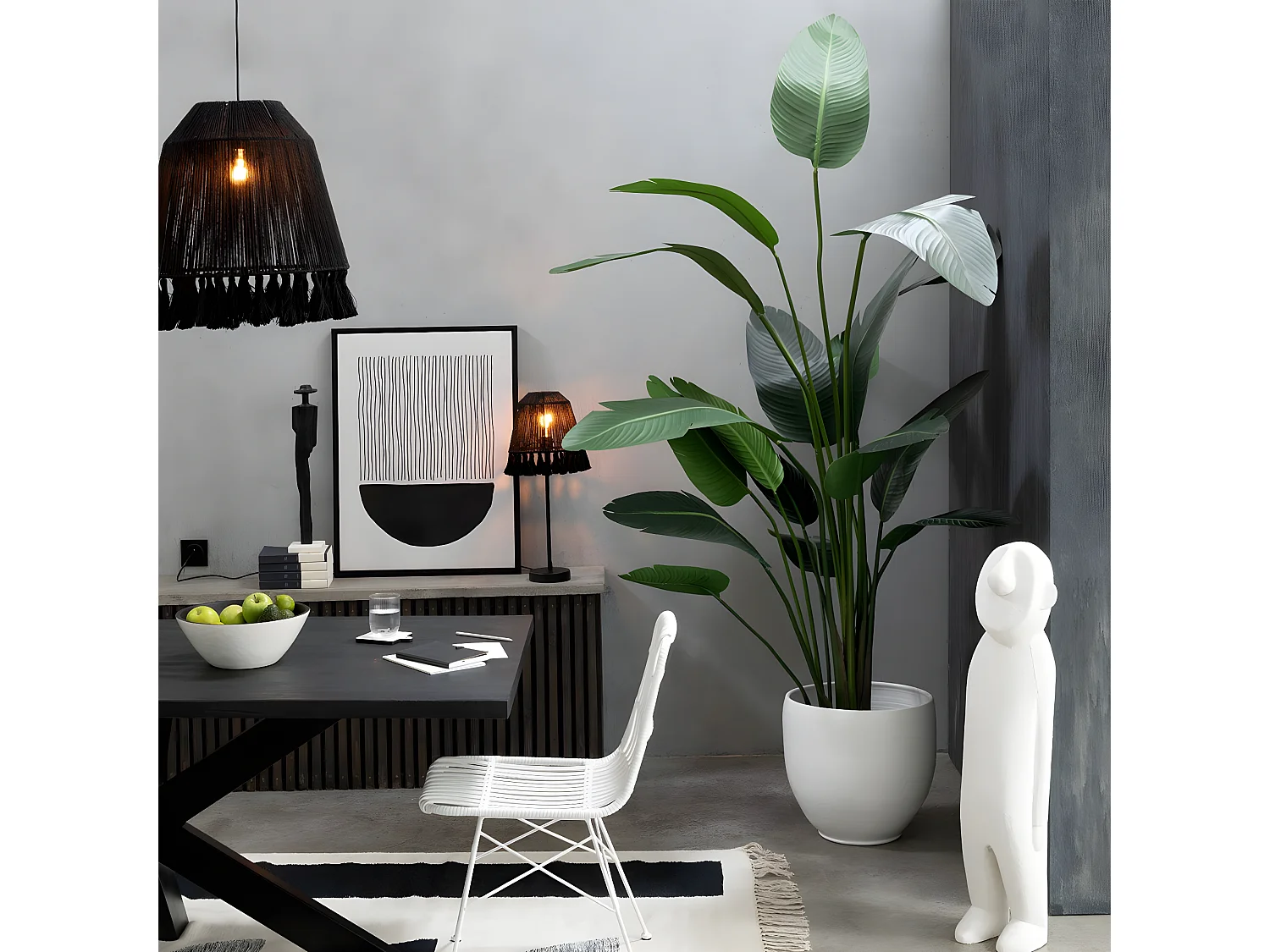 Cache-Pot Poterie "Ying" 41cm Blanc