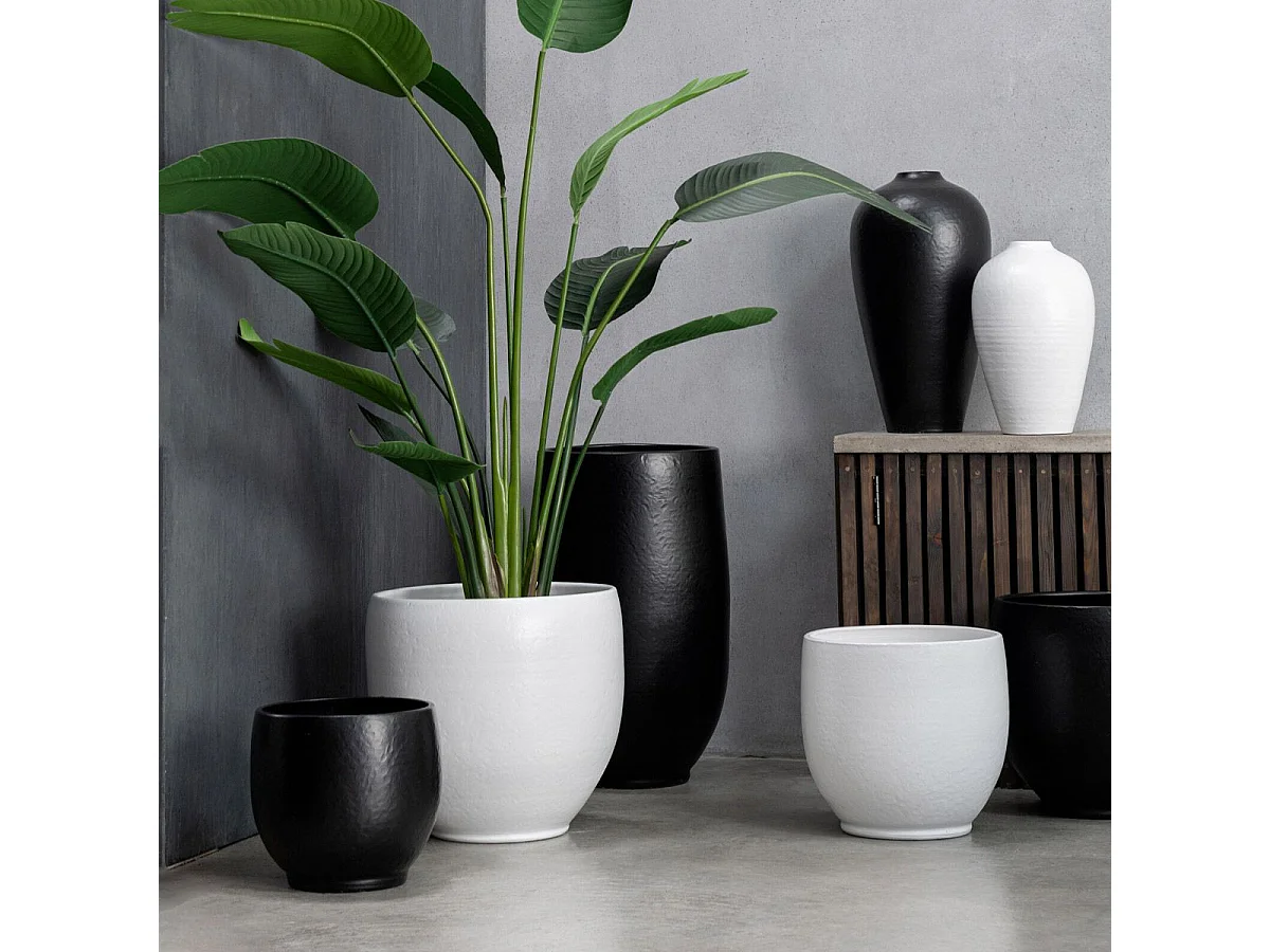 Cache-Pot Poterie "Ying" 41cm Blanc